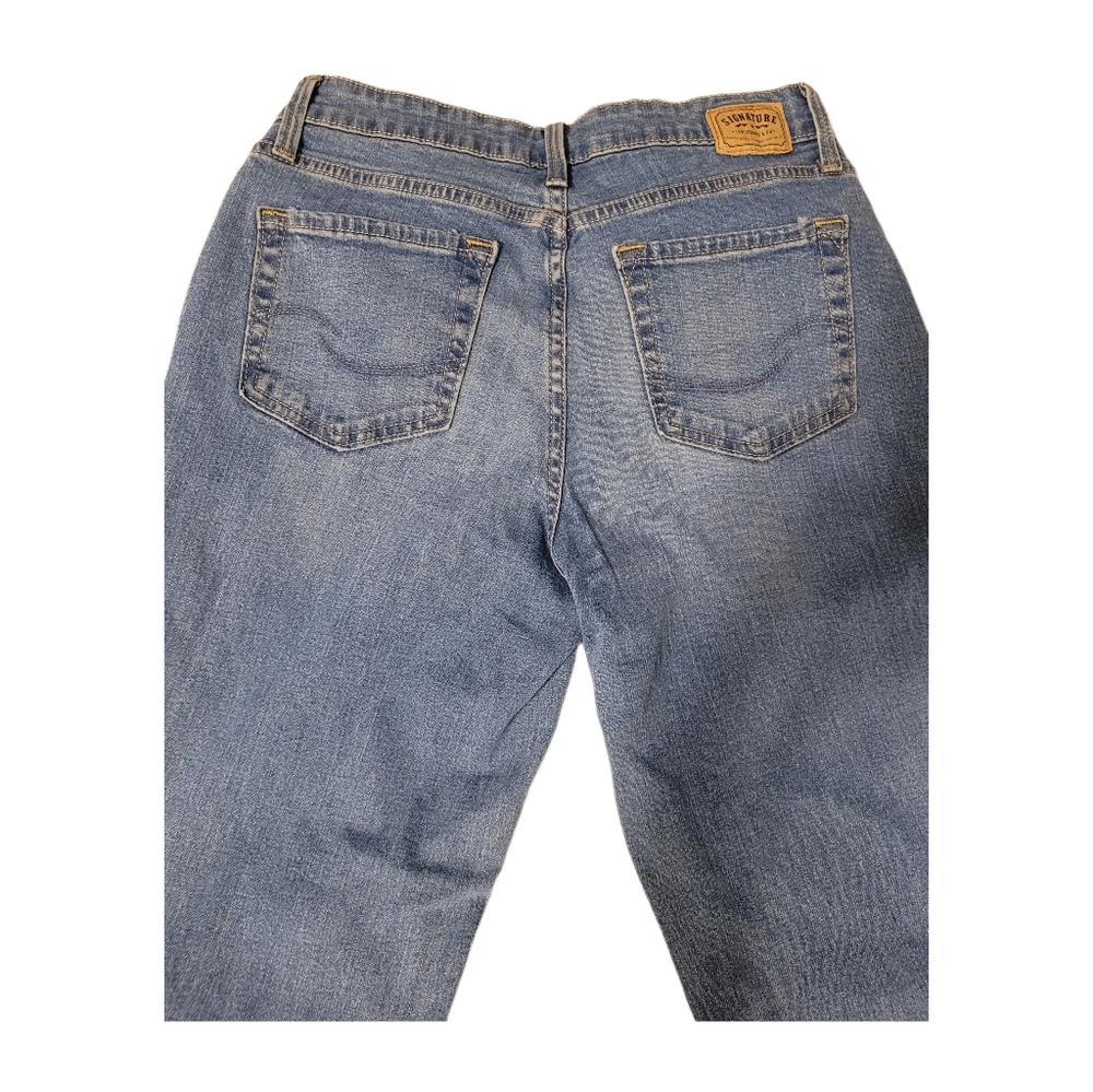 Levi Strauss Signature Jeans Sz 6 Blue Stretch Blend Denim Mid Rise Boot Cut EUC - Picture 3 of 9